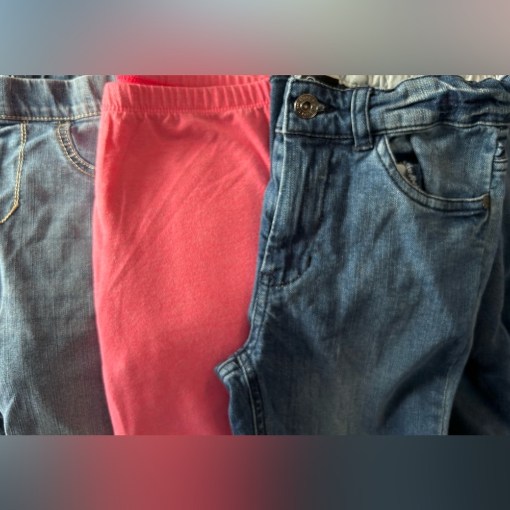 3 Pairs of Girls Size Medium (10) Jeans and Leggings